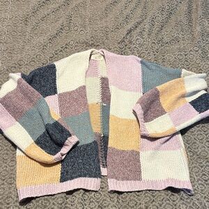 Multicolor Patchwork Women's Cardigan